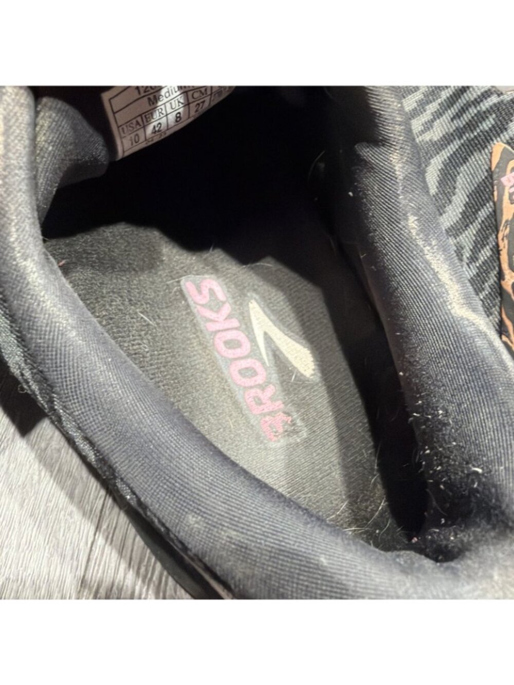 Brooks Ghost 15 Womens Size 10 Black Pink Beige Athletic Running Shoes Sneakers - Picture 11 of 11